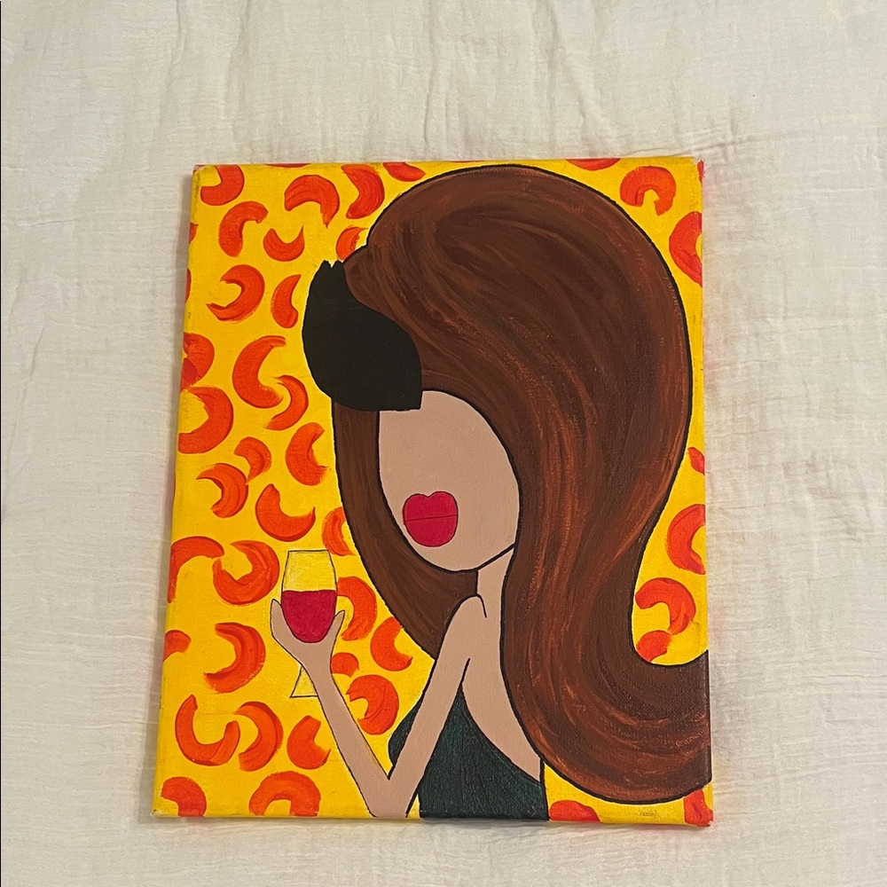 Art Canvas with orange and Yellow Design